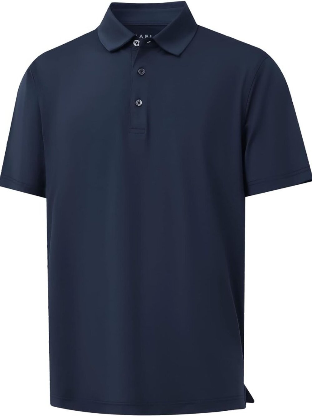 Men B- Navy Dry Fit Polo Shirt Color Block Chest Print Moisture Wick
